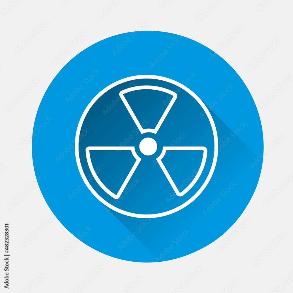 Vector icon fan on blue background. Flat image with long shadow. Layers grouped for easy editing illustration. For your design. Vector icon fan on blue background. Flat image with long shadow. Layers grouped for easy editing illustration. For your design.