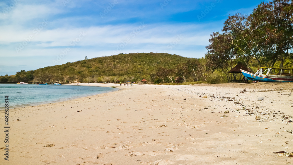 The beauty of the pink Tangsi Beach in Lombok