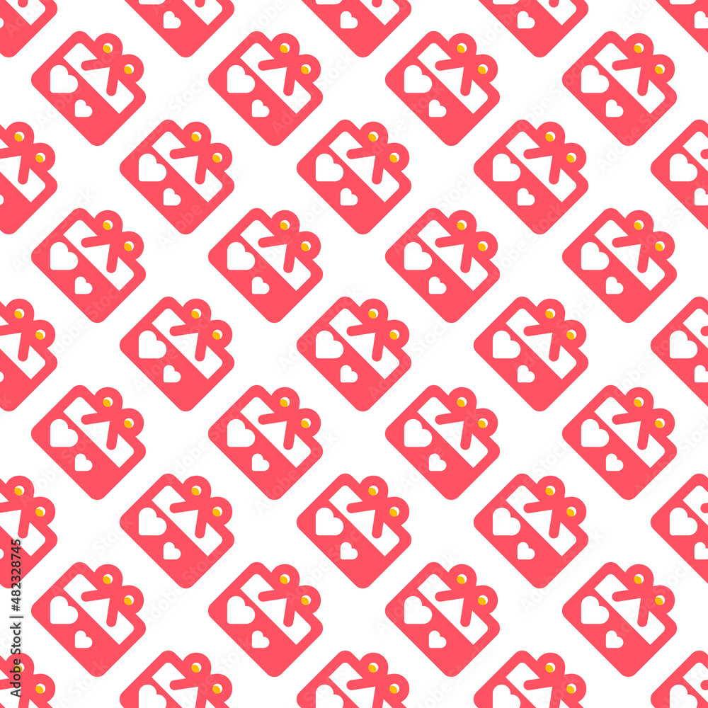 Obraz premium Seamless Pattern Design With Gift Box