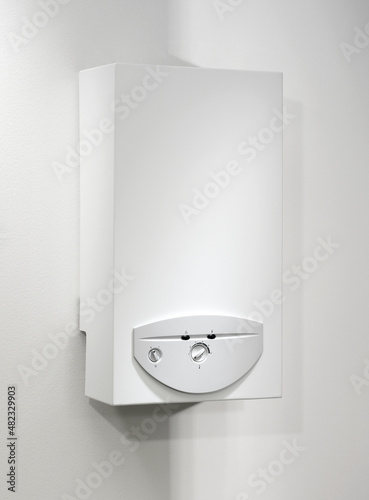 Foto Combi boiler on white background