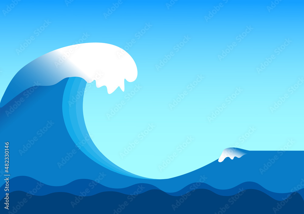 Obraz premium graphics design drawing ocean wave vector illustration