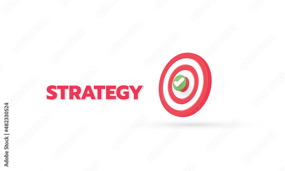 Targeting business, Strategy concept, 3d render illustration