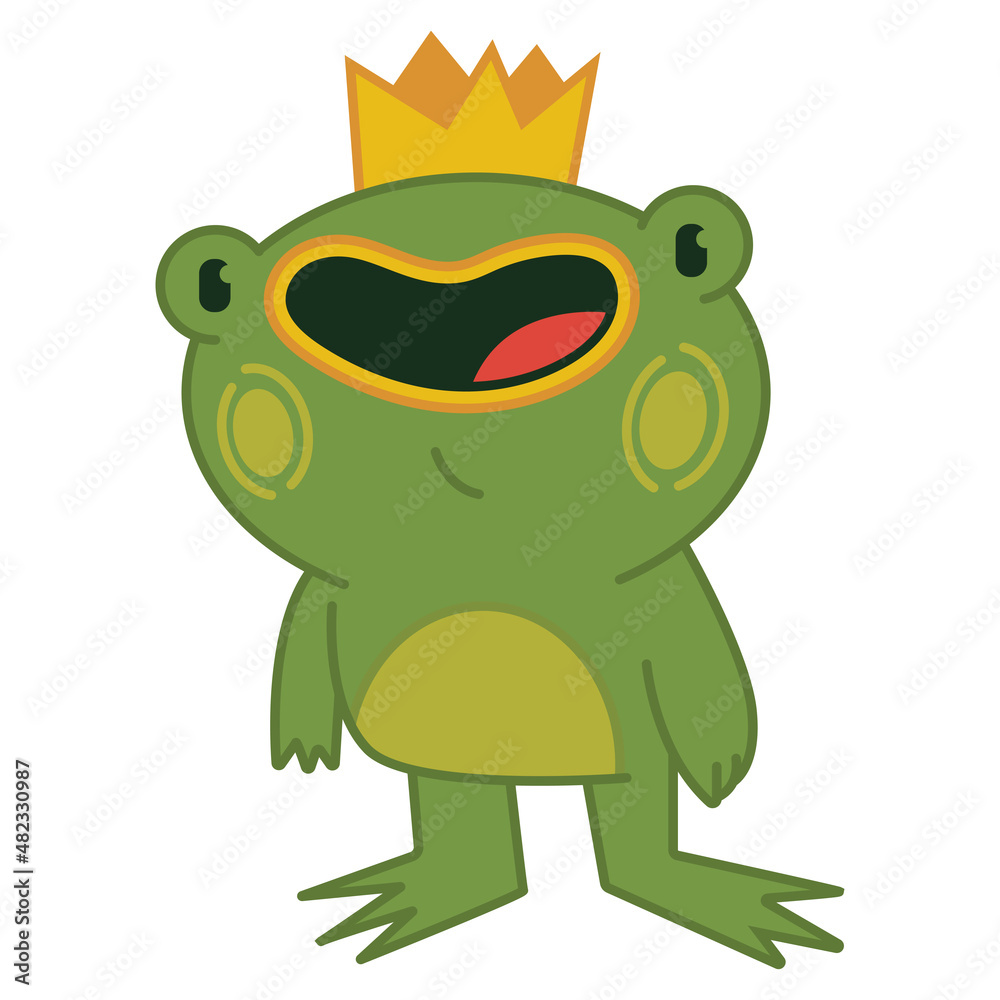 Cute frog with crown vector cartoon character illustration isolated on a white background. Cute frog with crown vector cartoon character illustration isolated on a white background.
