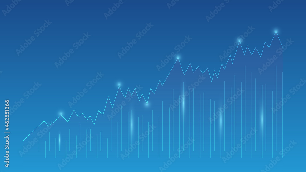line graph with bar chart shows stock market price or financial investment profit. business management background concept line graph with bar chart shows stock market price or financial investment profit. business management background concept