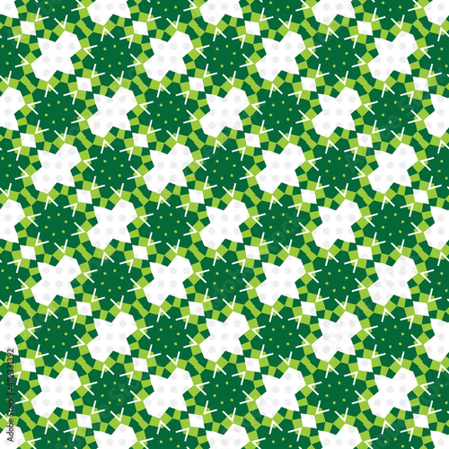 Seamless pattern with green leaves
