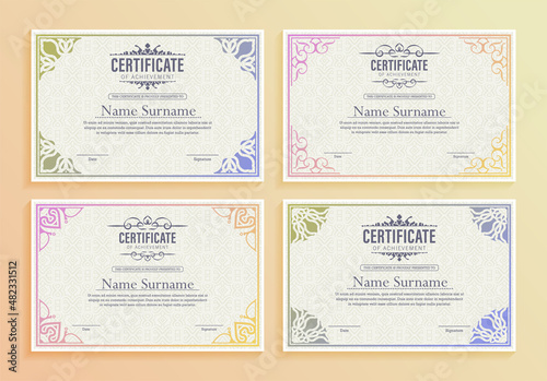 Classic certificate of achievement award template