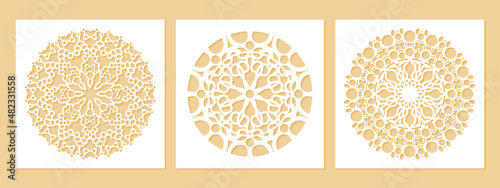 Circle border decorative paper cut line