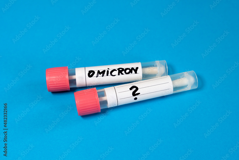 Swab tube on blue background Swab tube on blue background