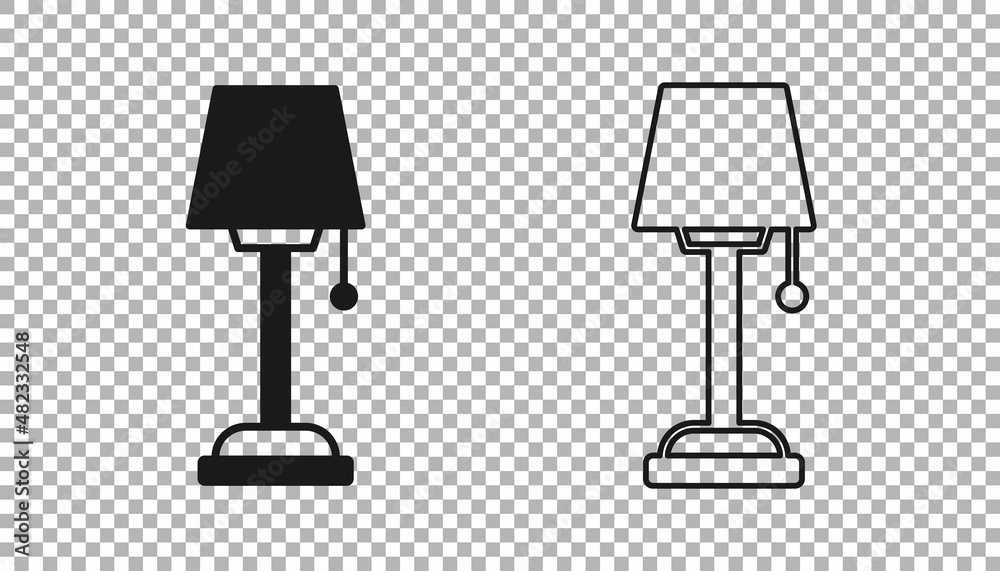Black Floor lamp icon isolated on transparent background. Vector Black Floor lamp icon isolated on transparent background. Vector