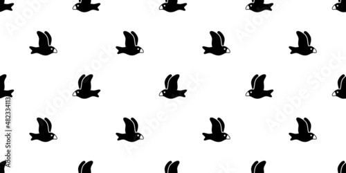 bird seamless pattern vector seagull cartoon repeat background tile wallpaper gift wrapping illustration design scarf isolated © CNuisin