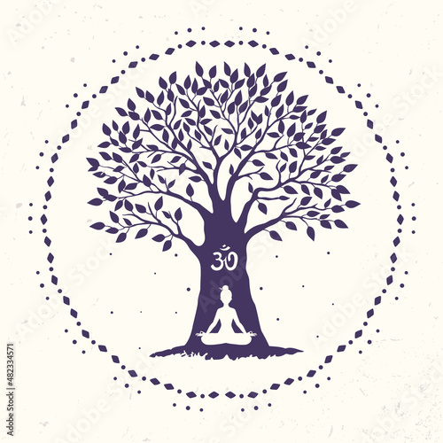 Tree yoga Om