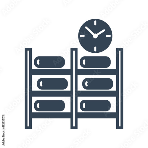 Vector black icon food industry, dairy, cheese production, aging