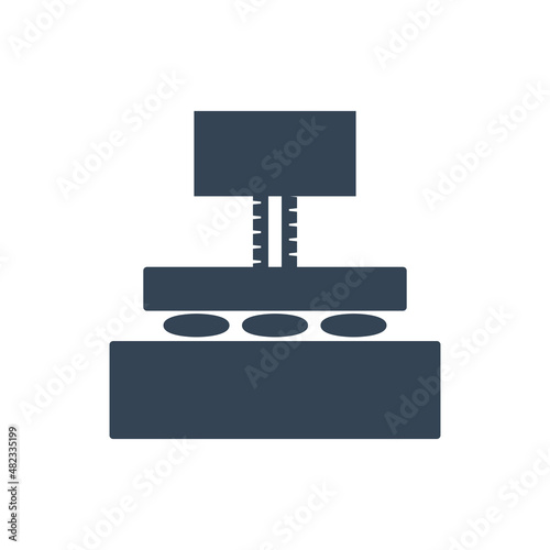 Vector black icon industry, machine press