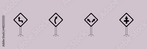 road sign icons  symbol vector elements for infographic web
