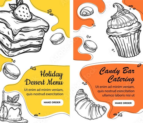 Desserts and sweets candy bar for holiday catering