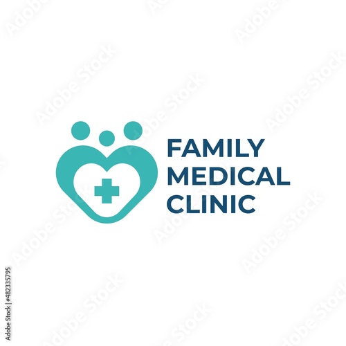 Family medical clinic logo vector icon 