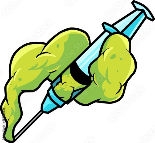 illustration vaccine syringe illustration cartoon. vector medical