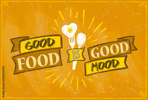Good food is good mood board mockup