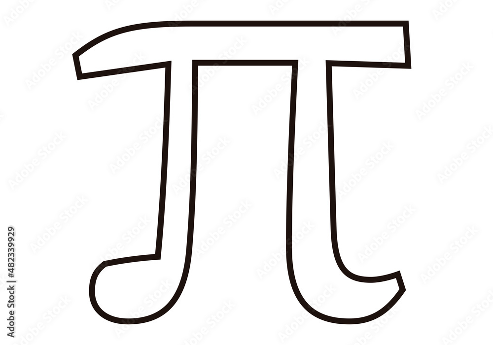 Icono negro de número pi en fondo blanco. Icono negro de número pi en fondo blanco.