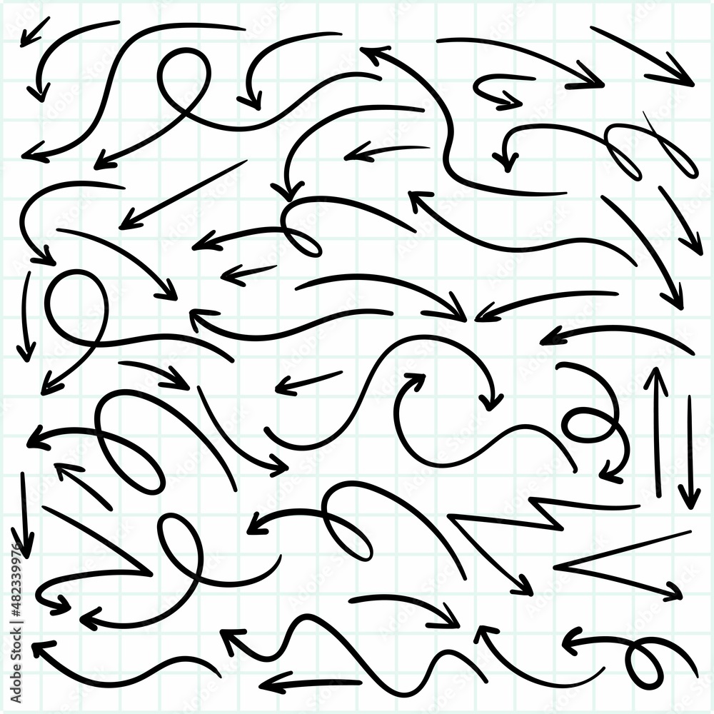 Hand drawn creative arrow set Hand drawn creative arrow set