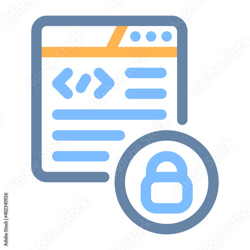 encrypted colored line icon