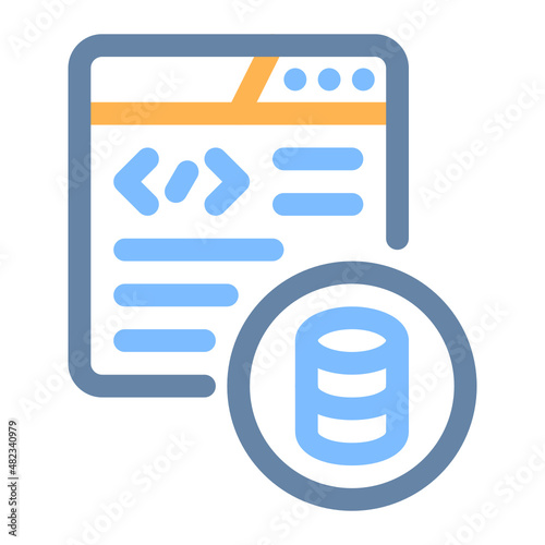 database colored line icon