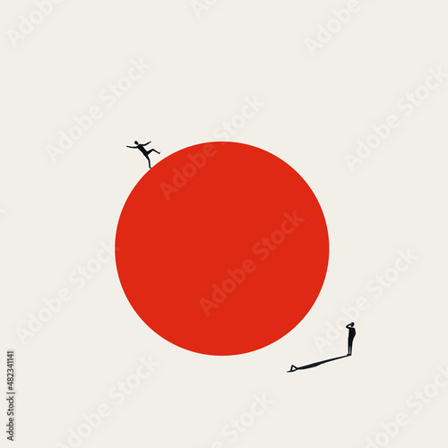 Business failure and crash vector concept. Symbol of crisis, recession, depression, loss. Minimal illustration.