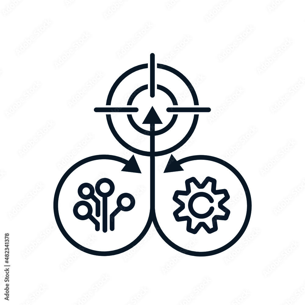 Fototapeta premium The concept of process optimization, the use of electronic systems. Resume icon isolated on white background.