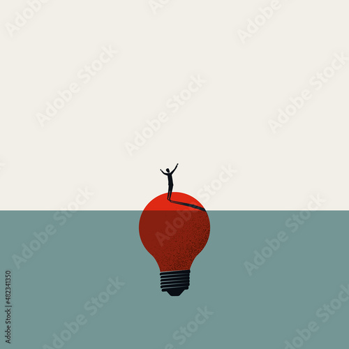 Business innovation and innovative idea vector concept. Symbol of breakthrough, solution, inspiration. Minimal design