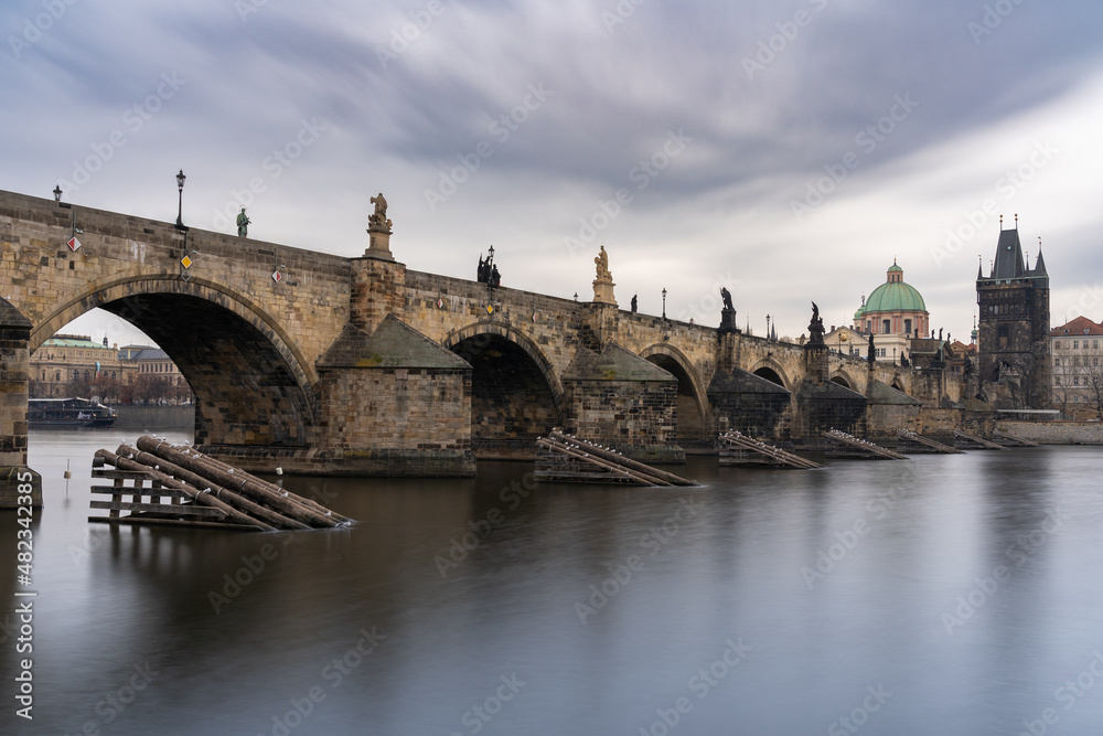 Charles bridge in Prague, long exposure.