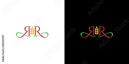 Modern and professional RR initials farm logo design