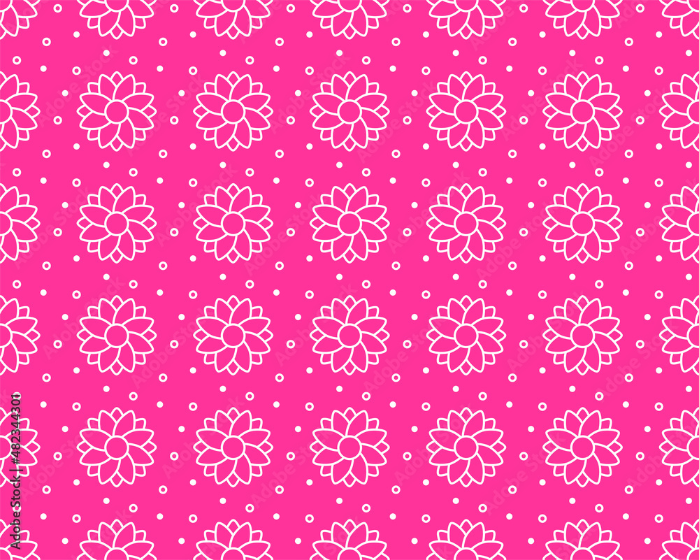 Flower seamless pattern. The botanical background. Pattern design for textiles, fabric, interior, wallpaper, decoration. Vector.