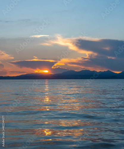 Sunset in Lazise on Lake Garda  Italy