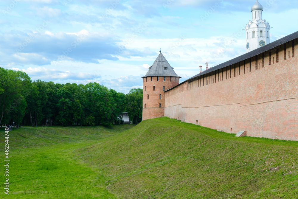 Veliky Novgorod, Russia. Towers of Veliky Novgorod Kremlin