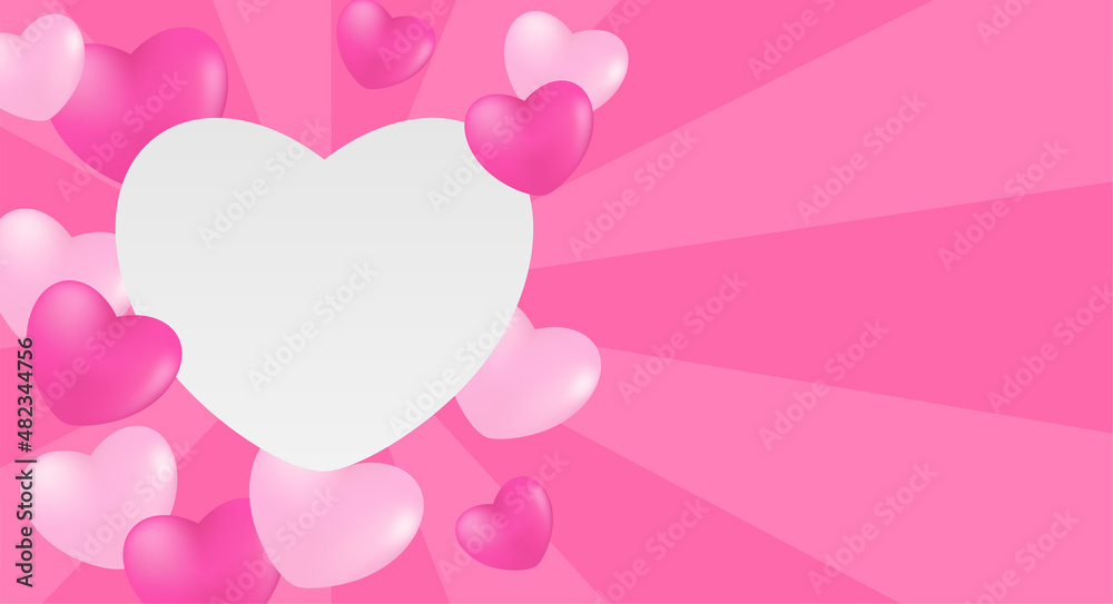 Valentine and love concept. Pink hearts on pink background. Vector.
