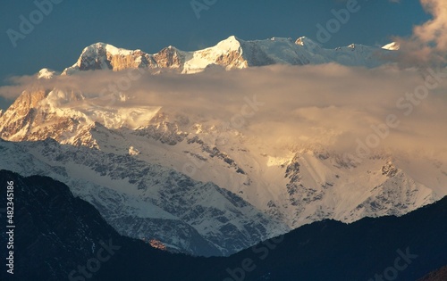 Mount Chaukhamba evening view  great Himalayan range