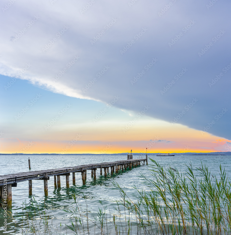 Sunset in Lazise on Lake Garda, Italy