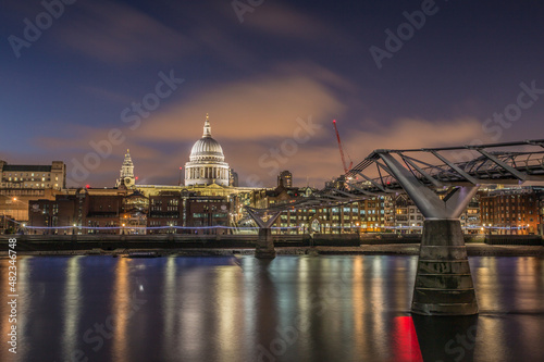  St. Paul's Cathedral and Millenium Bridge in London 