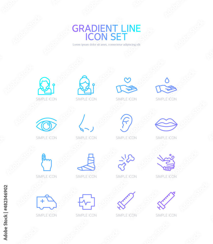 Fototapeta premium Gradient Simple Line Vector Icon. 