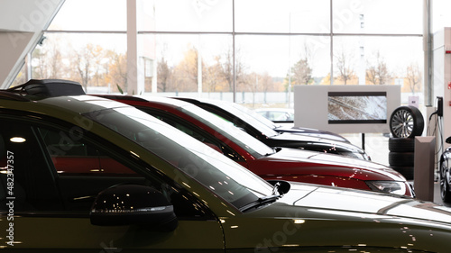 interior of a car center selling luxury SUVs