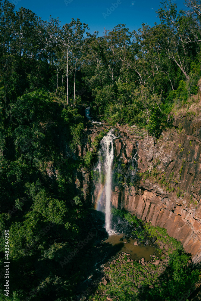 Aerial photo of the beautiful Daggs Falls, Queensland Australia
