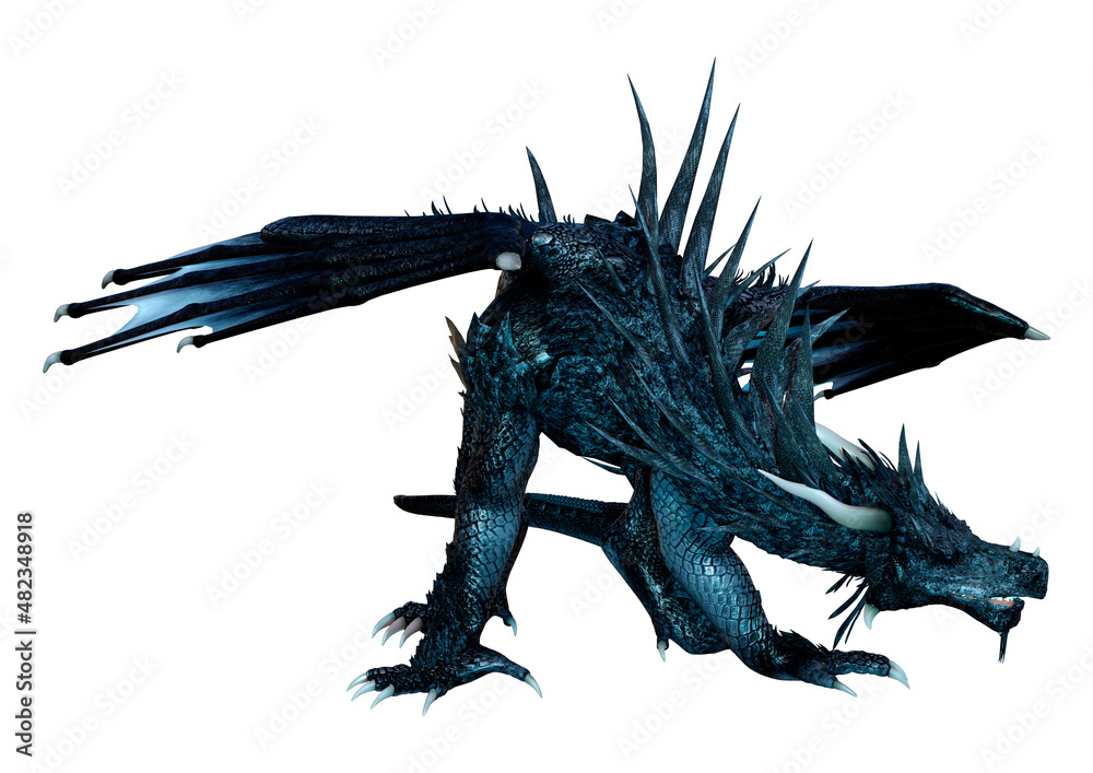 3D Rendering Fairy Tale Dragon on White 3D Rendering Fairy Tale Dragon on White