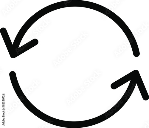Two arrow spin icon  recycle round  circle refresh or restart  thin line symbol on white background - editable vector illustration.