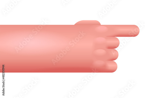 3D hand gesture pointing to some object or button