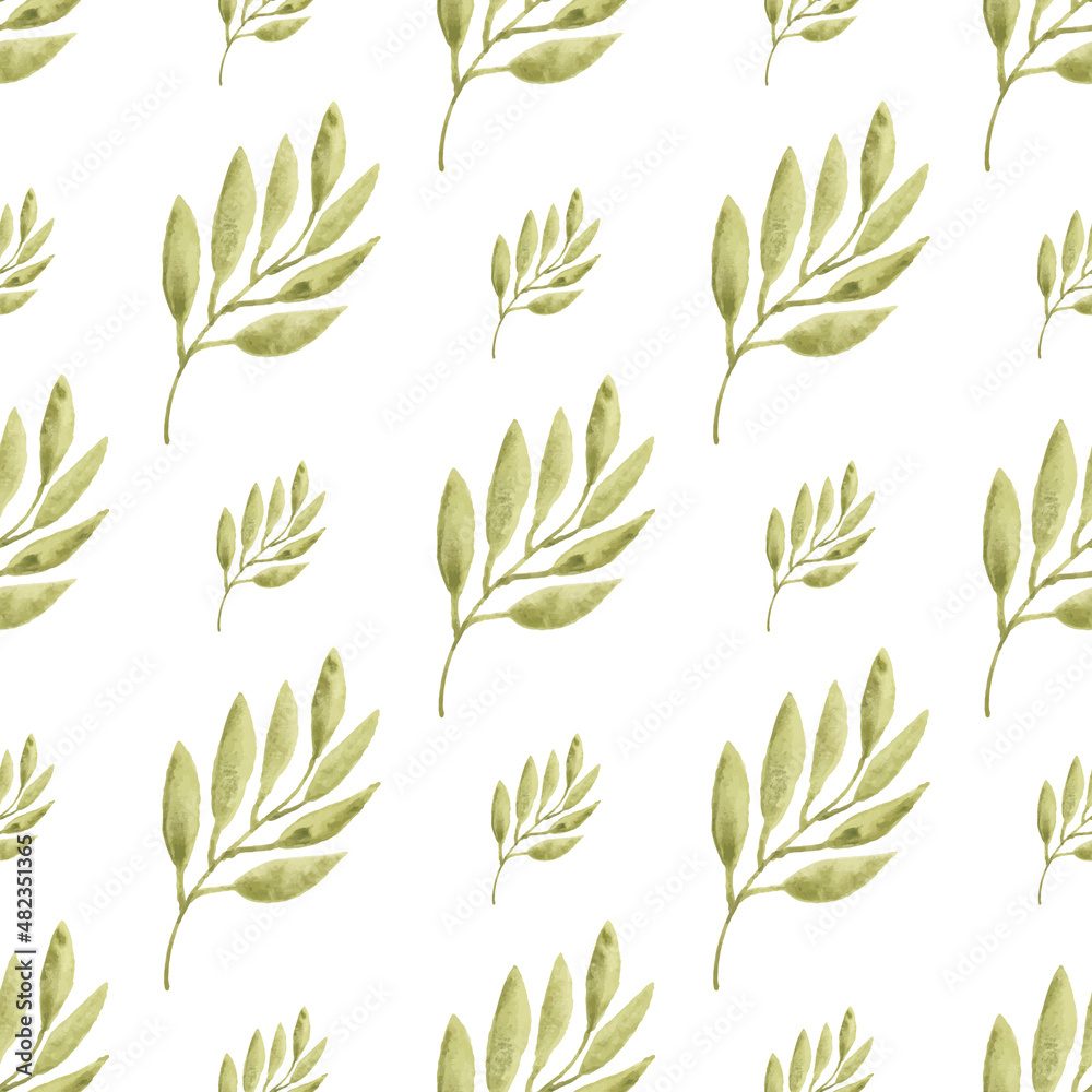 Watercolor leaf seamless pattern Watercolor leaf seamless pattern