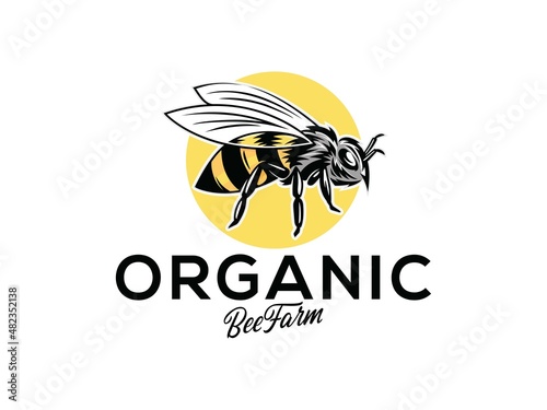 Honeybee Logo illustration best for label design Premium Vector