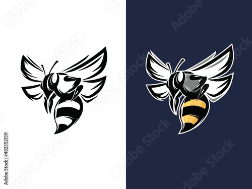 Honeybee Logo illustration best for label design Premium Vector