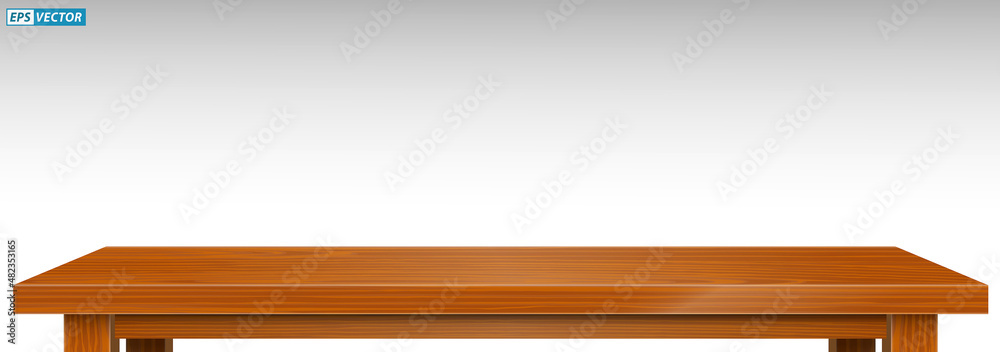 realistic pine wood tabletop isolated or brown wooden table top or montage table display detailed. eps vector realistic pine wood tabletop isolated or brown wooden table top or montage table display detailed. eps vector