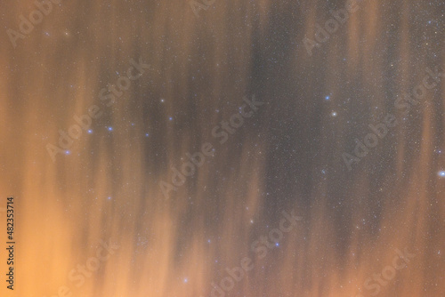 Big Dipper Constellation Cloudy Wide Field Night Sky Starry Image