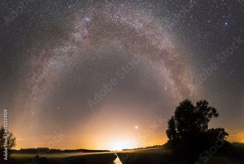 Milky Way Panorama High Quality Image of Starry Sky
